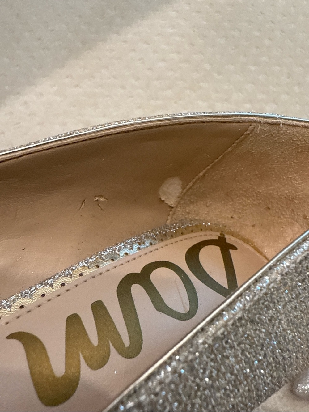 Sam Edelman Silver Glitter Pointed Toe Stiletto Pumps Size 7.5 - Picture 7 of 8